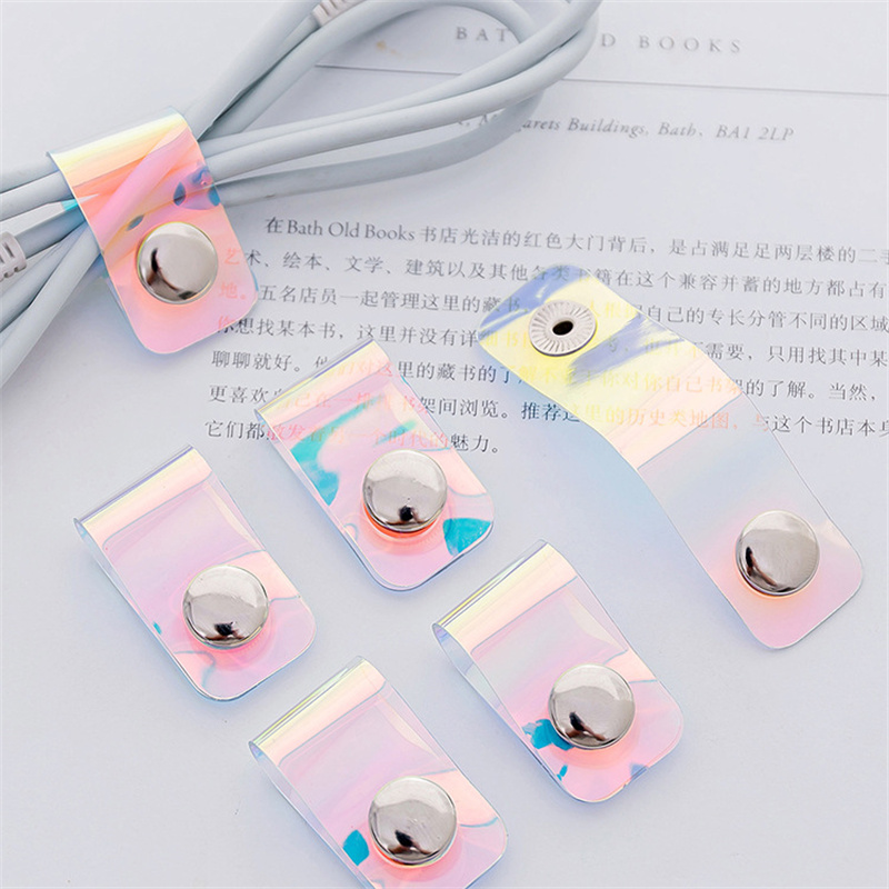 3/1Pcs Đa Chức Năng PVC Dây Đeo Cáp Quan Hệ Dây Cuộn Clip Reusable Buộc Các Cáp Dây Tổ Chức
