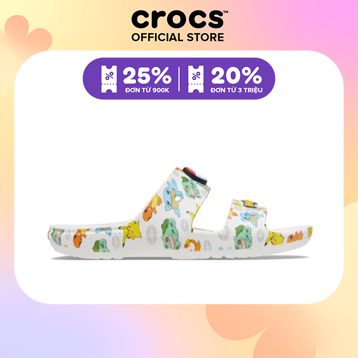 Dép Xăng Đan Unisex Crocs Pokemon Classic - White