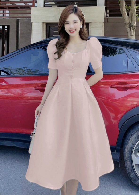 MẪU MỚI CỰC XINH .Đầm dự tiệc trắng xòe nơ lưng sang trọng HÀNG QUẢNG CHÂU CAO CẤP