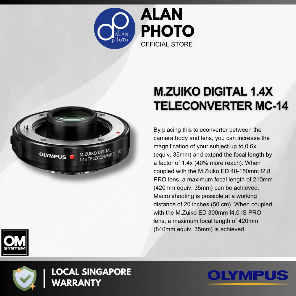 Olympus MC-14 M.Zuiko Digital 1.4x Teleconverter For OM-1 OM-5 E