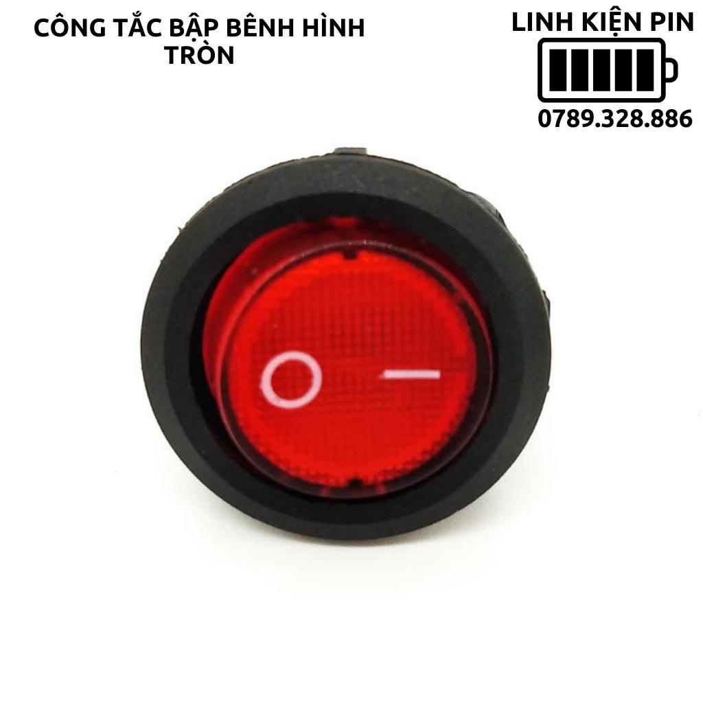 Công tắc bập bênh hình tròn 220v 6a có led