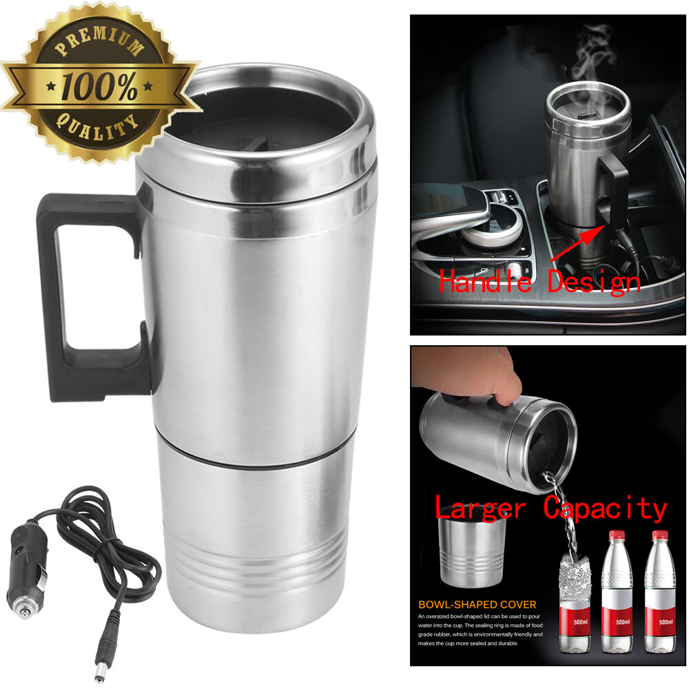 12V 500ML Car Stainless Steel Cup Kettle Travel Coffee Mug Portable ...