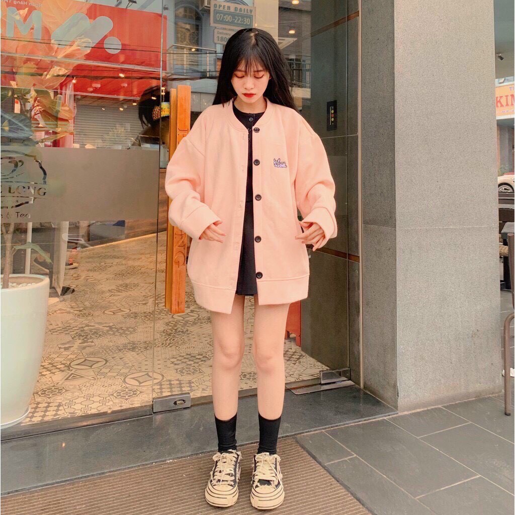 Áo khoác cadigan nữ thêu logo pull dog cực xinh siêu hot