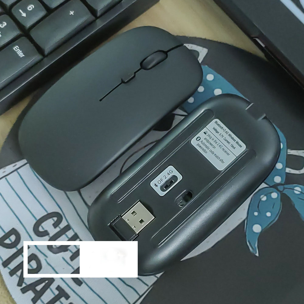 Rechargeable Wireless Bluetooth-compatible Mouse Portable Silent Ergonomic Mice For Computer Laptop Tablet Phone Office Gaming Mouse
