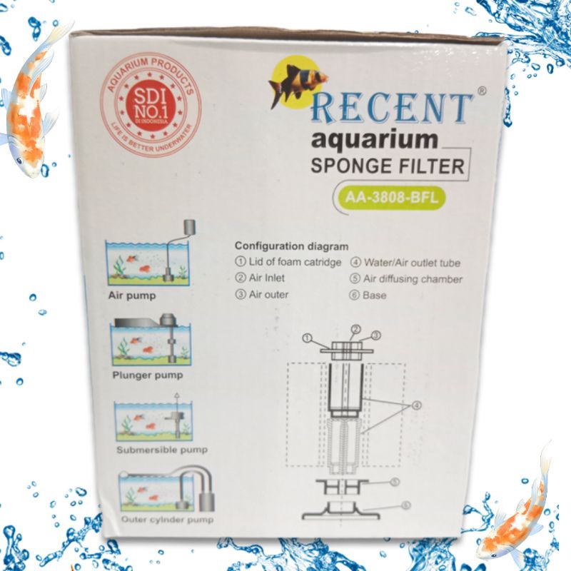 BIOSPONGE/BIO FOAM MINI FILTER AQUARIUM RECENT AA 3808 BFL