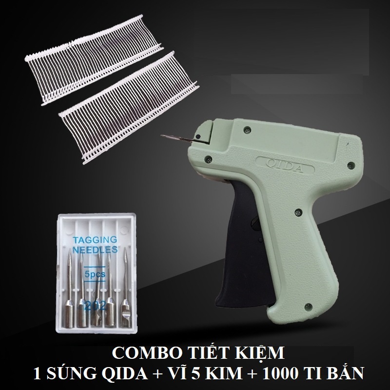 Combo Máy Bắn tag QIDA + Vĩ 5kim + 1000 ti