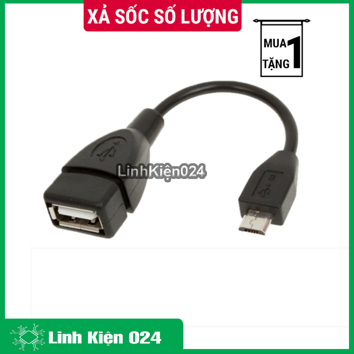 Cáp otg usb cái-microusb