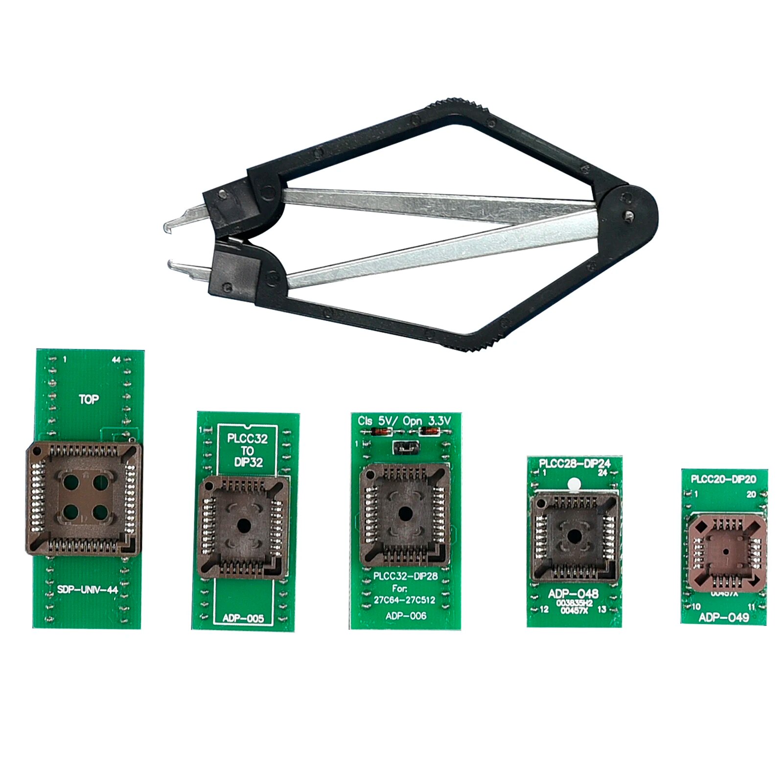 【Support-Cod】 Plcc Adapter Kit Plcc20/28/32/44 To Dip20/24/28/32/44 Ic Socket For Xgecu T56 Usb Programmer