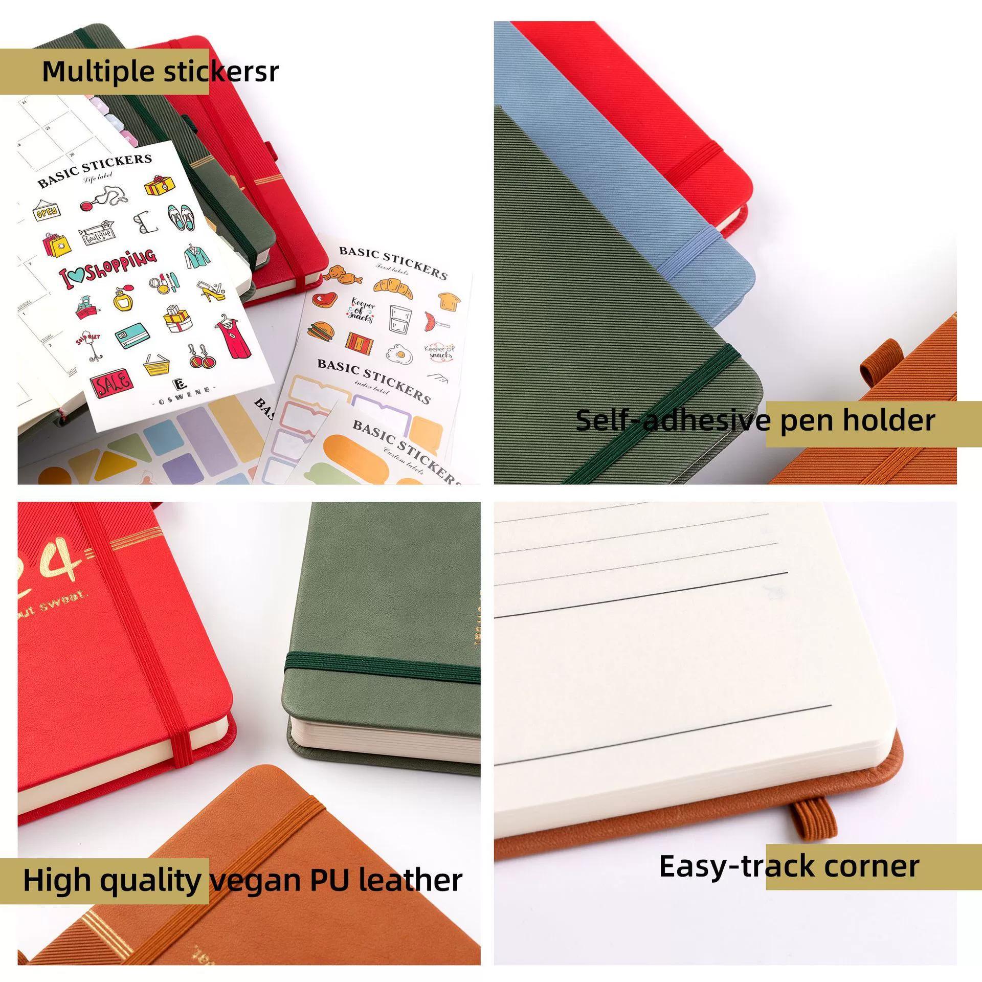 2024 A5 English Agenda Planner Organizer Diary Plan Business Office Notebook Schedule Notepad Simple Journal Sketchbook Plan Student Stationery Supplies