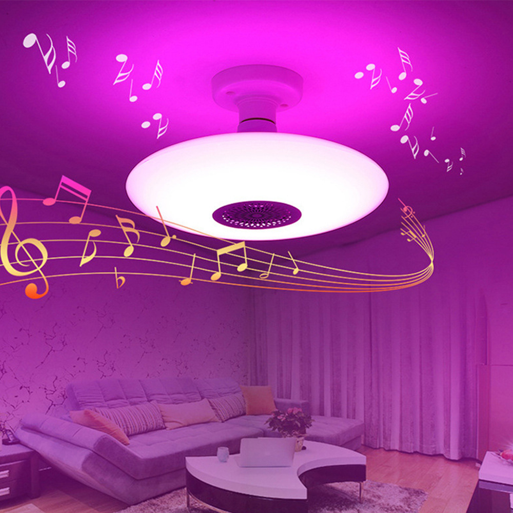 【Ready Stock】E27 30W UFO LED Light Lamp Bulb RGB Color Changing Dimmable Remote Control Music Light Ceiling Light Built-in Bluetooth Speaker With Remote Control