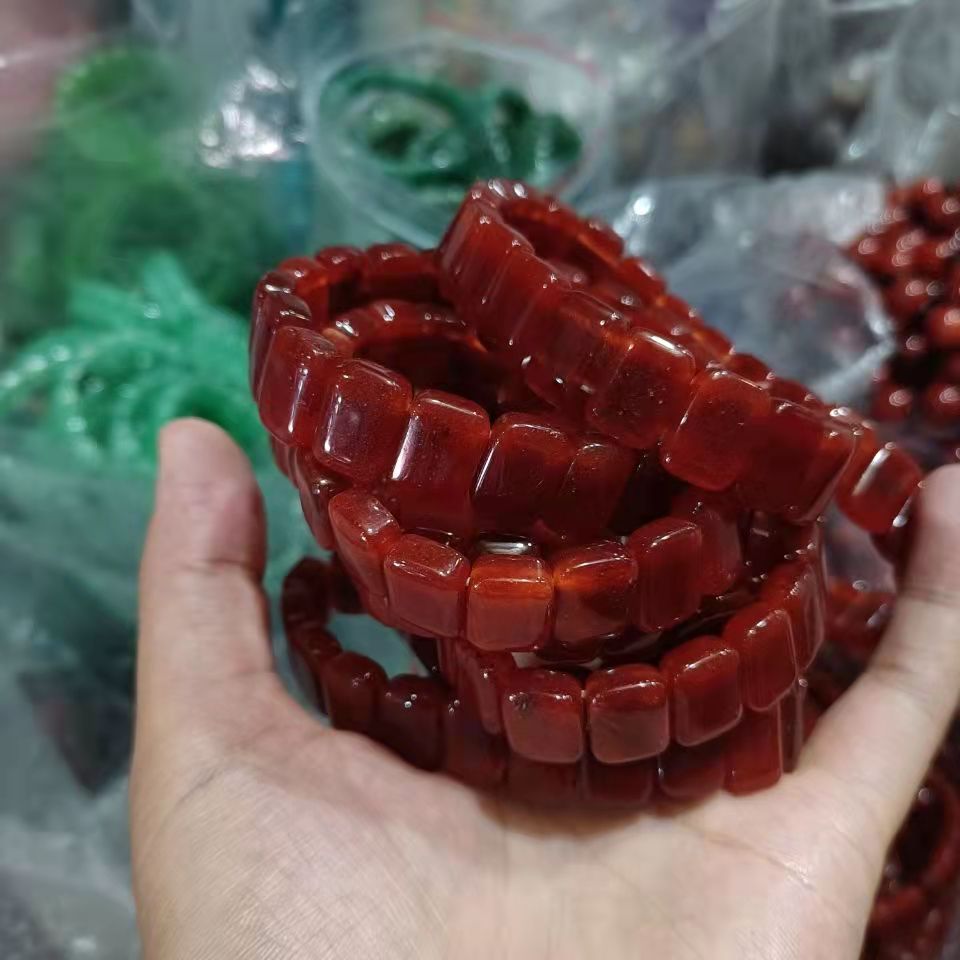 Chuỗi Hạt Đeo Tay Đá Mã Não Đỏ Tự Nhiên
