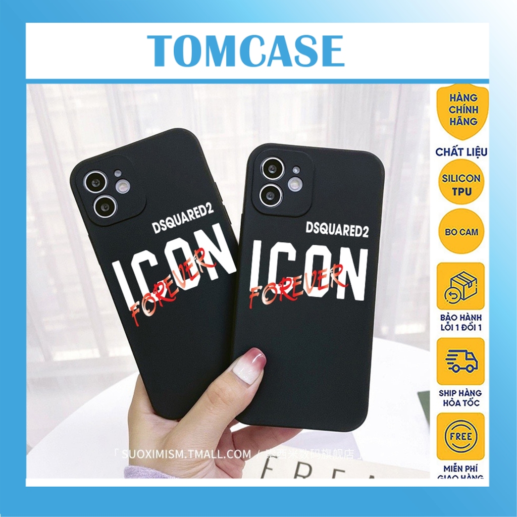 Ốp lưng iphone Dsquared2 icon Forever D44 Dẻo chống sốc Cạnh vuông bảo vệ camera 7plus/x/xsmax/11/12/13/14/pro/promax