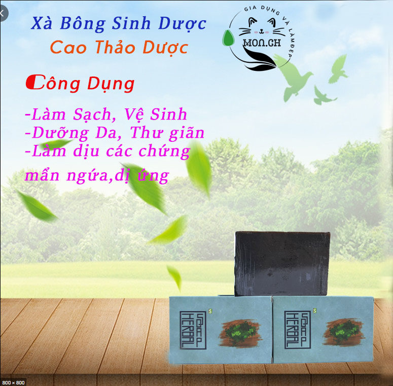Xà Bông Sinh Dược/ Xà Bông Thảo Dược (Tặng kèm túi lưới)