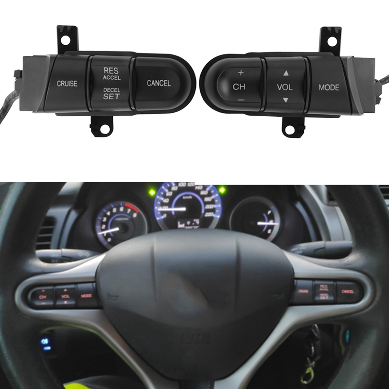 Car Multi-Function Steering Wheel Switch Button Cruise Control Button with Orange Backlight for Honda Civic 2006-2011