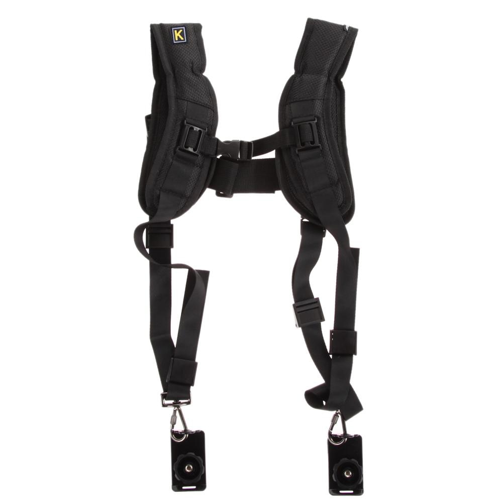 Black Double Dual Camera Shoulder Strap Quick Rapid Sling Camera Belt Adjustment For Canon For 2 Cameras Digital DSLR Strap New
