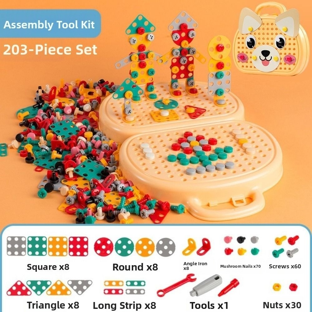 Creative%20203%20Pieces%20Baby%20Puzzle%20Assembling%20Toys%20Hands-On%20Interactive%20Screw%20Tool%20Set%20Toys%20STEM%20Creative%20Mosaic%20Puzzle%20Children%20Repair%20Kit%20Assembly%20Tool%20Box%20-%20Image%209