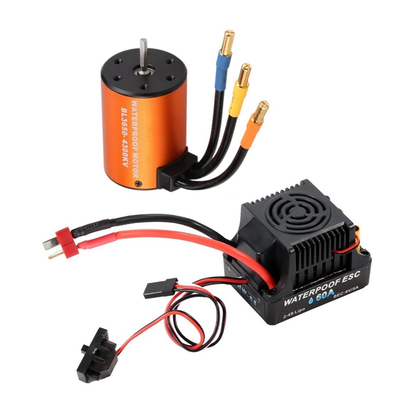 3650 4300KV Étanche 4 Pôles Moteur Brushless 60A ESC
