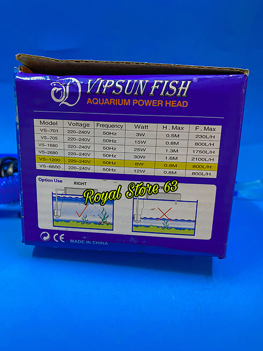 VS 1200 Vipsun máy bơm lọc nước bể cá (8w)