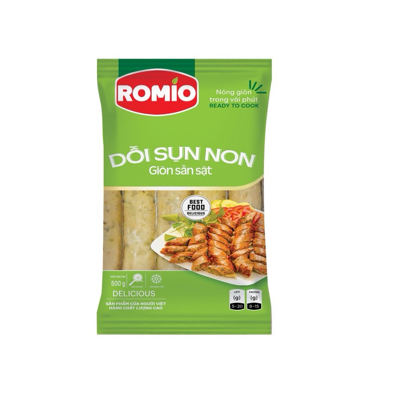 Dồi sụn Romio bịch 500g 10 cây (giao tphcm)
