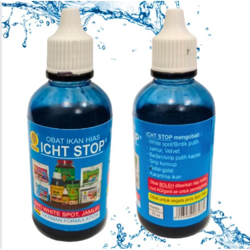 Obat ikan anti jamur bakteri luka AKARI AA ICH STOP 75ML