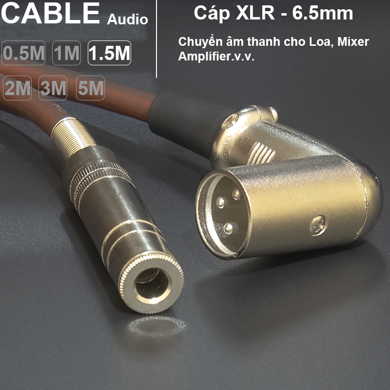 Xlr male to 6.5mm female cable diy 0.5m to 5m