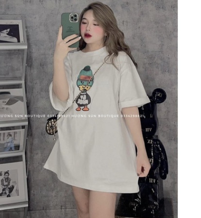 Áo phông vịt đội mũ len xanh TT11 chất cotton
