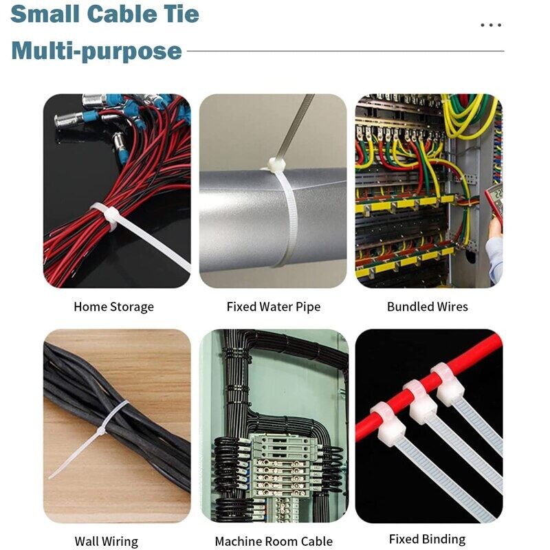 200/100PCS Self-locking Nylon Cable Ties Adjustable Cord Ties Fastening Loop Plastic Wire Ties Durable Fasteners For Home Office Wholesale