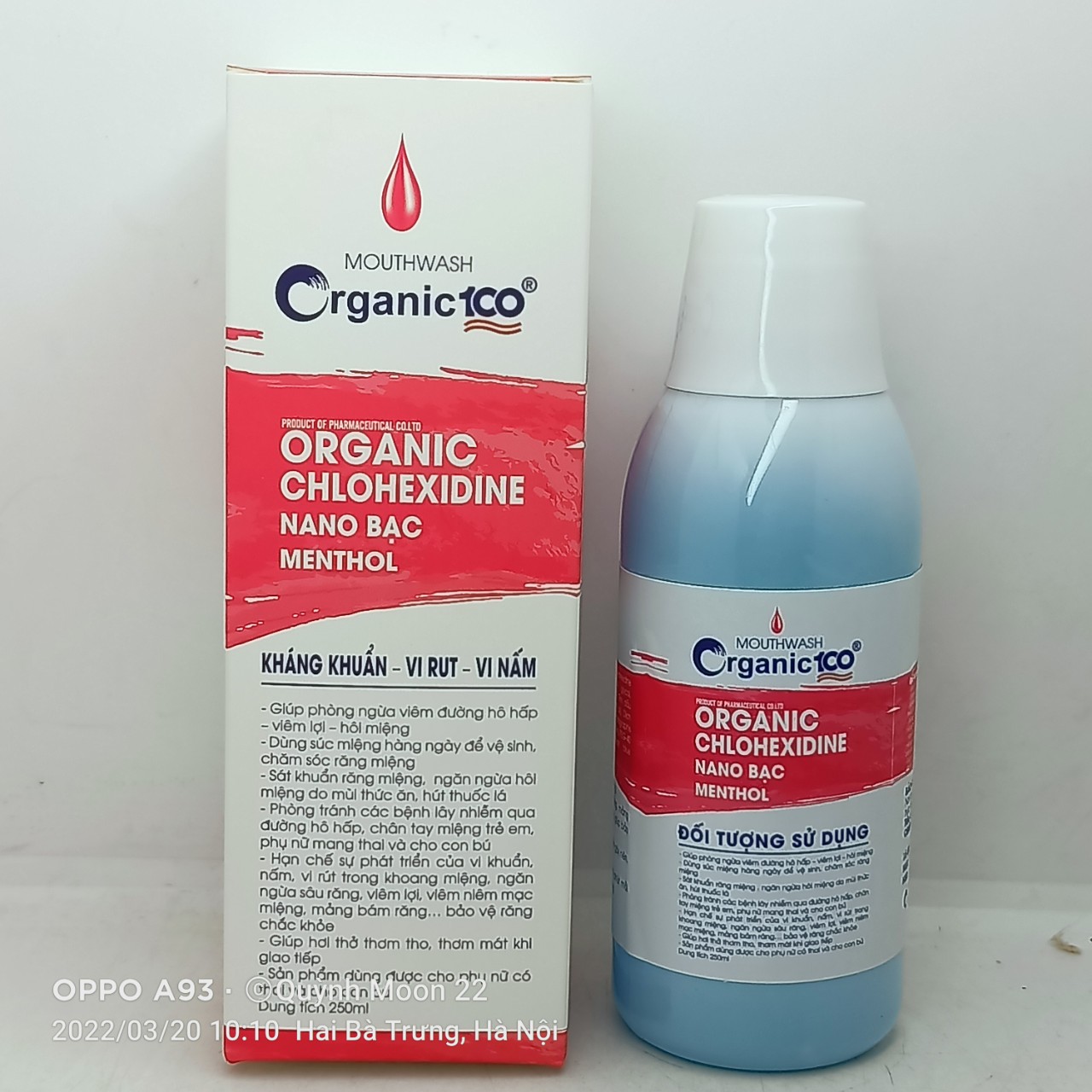 Nước súc miệng organic 100 - lọ 250ml