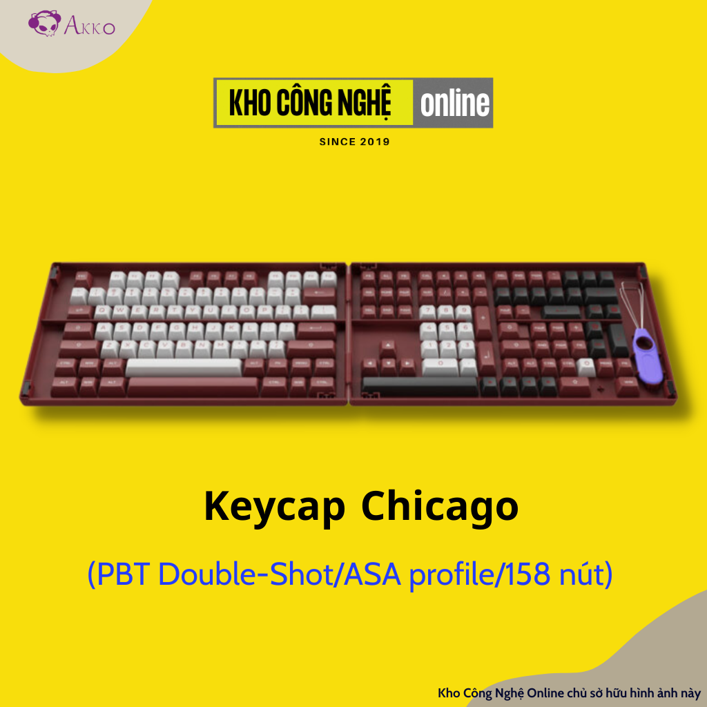 Bộ Keycap Akko Chicago (PBT Double-Shot/ASA profile/158 nút)
