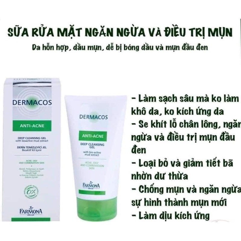 SỮA RỬA MẶT Farmona Dermacos Anti Acne Gel 150ml