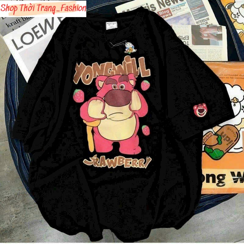 Áo thun áo phông GẤU DÂU LOT-SO Áo thun áo phông nam Áo thun áo phông nữ Áo thun áo phông unisex form rộng tay lỡ phong cách Hàn Quốc phù hợp cả nam nữ cặp đôi Shop Thời Trang_Fashion