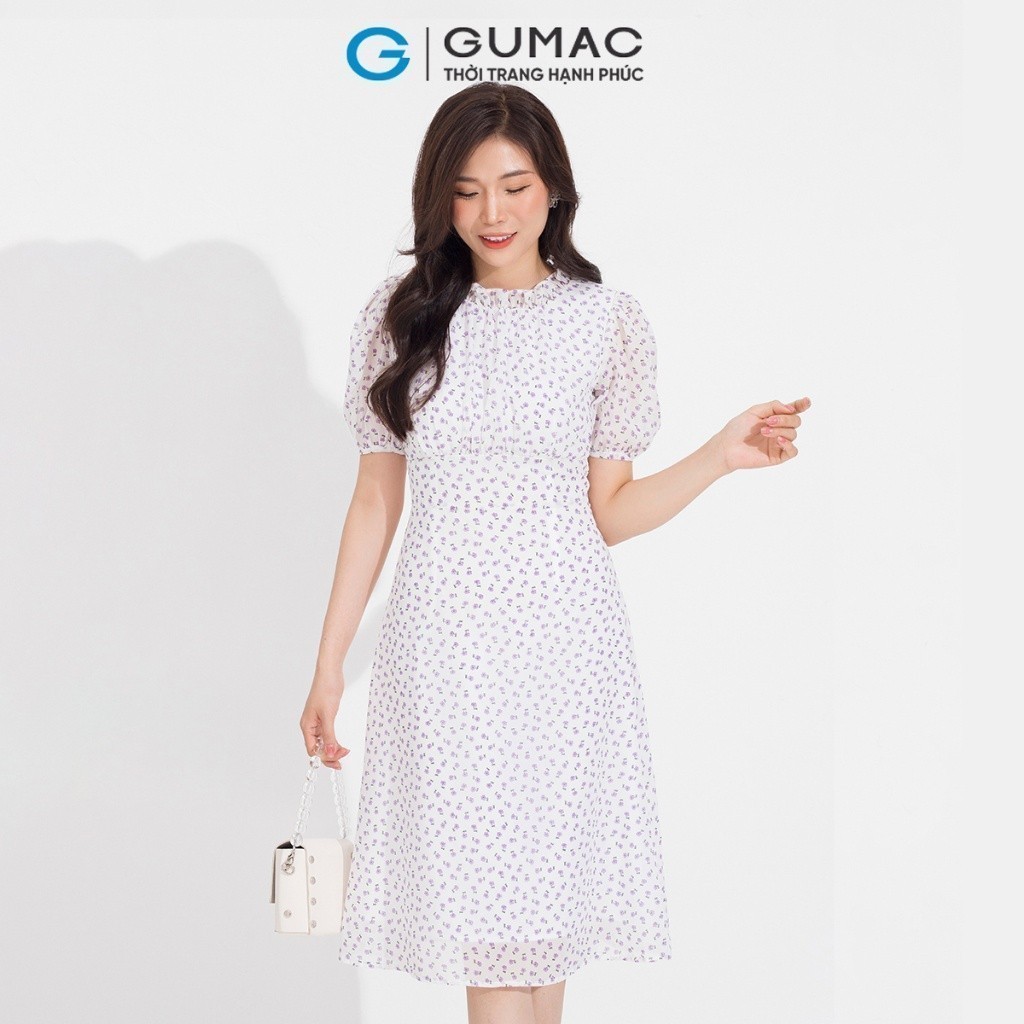 [SALE MẠNH] Đầm cổ bèo nhún GUMAC DD05087