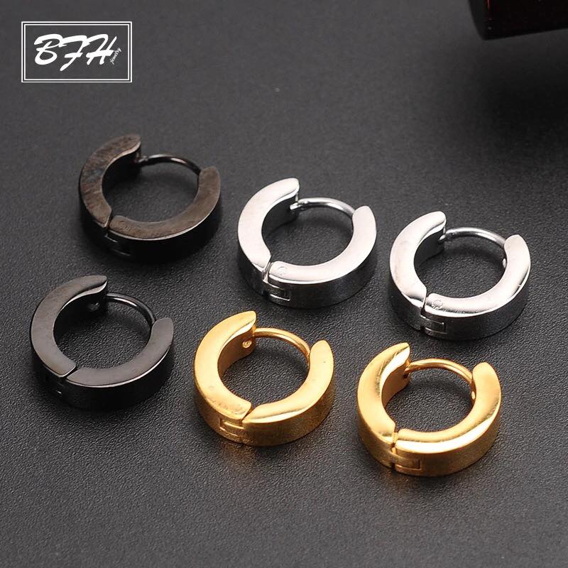 [HCM]Bông tai khoen titan cá tính BT121 đen ĐV: 2 chiếc