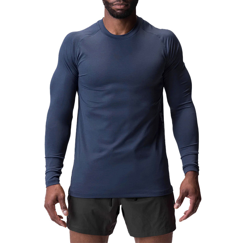 ASRV Men's new long-sleeved T-shirt European and American crewneck T-shirt men running training t-shirt