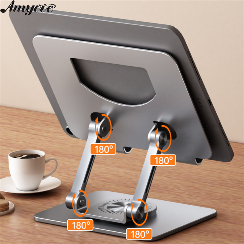 2028 Laptop Stand Aluminum Alloy Computer Riser Adjustable Foldable Laptops Elevator PC Cooling Mount For 4.7-12 Inch Laptop Tablet Phones