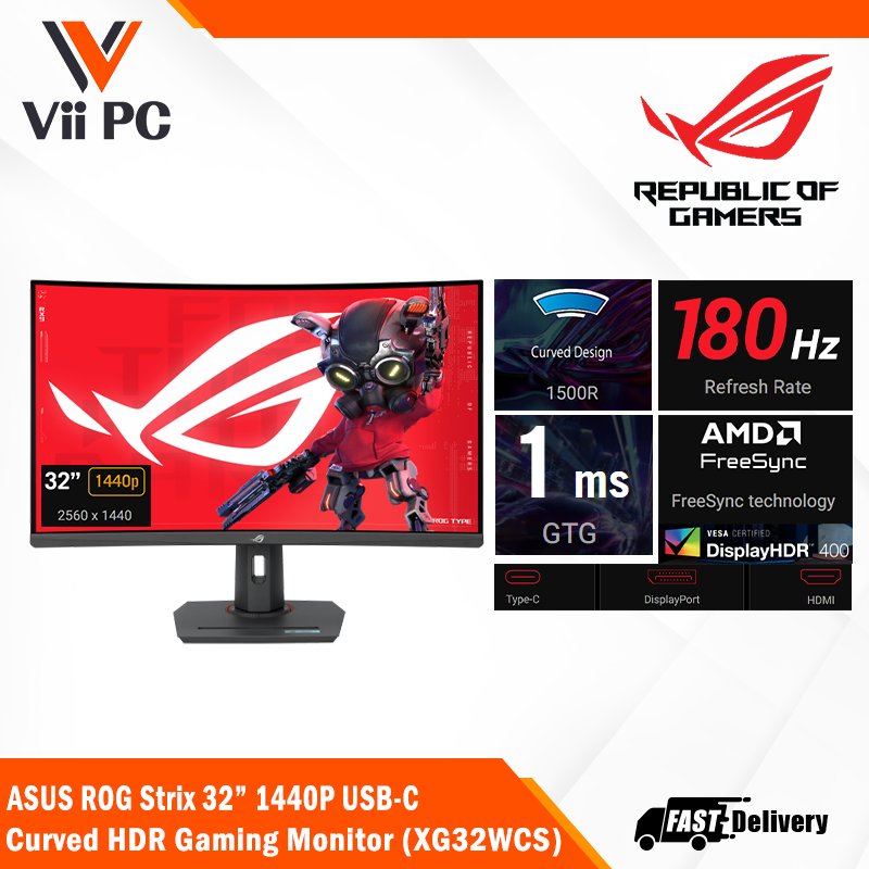 32 Inch Asus 1440p 144hz Curved ASUS ROG Strix XG32WCS 32