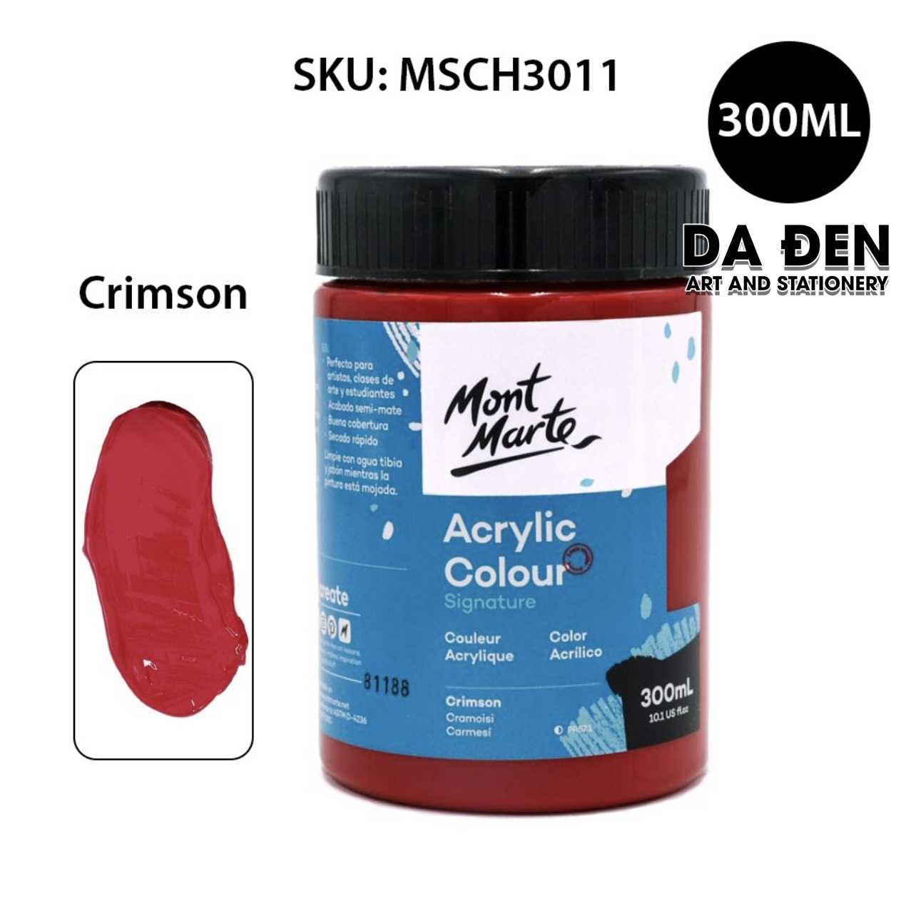 [HCM]Màu Mont Marte Signature Acrylic Colour 300ml (10.1-oz) - Crimson