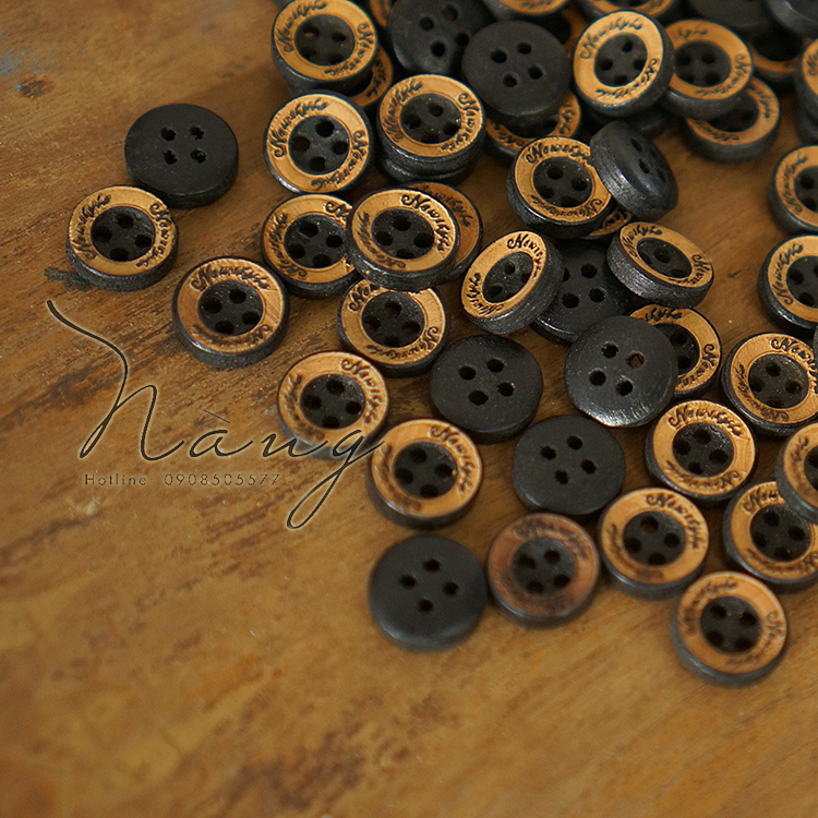 Set 50 Nút Gỗ Tự Nhiên Có Họa Tiết (12,5mm)