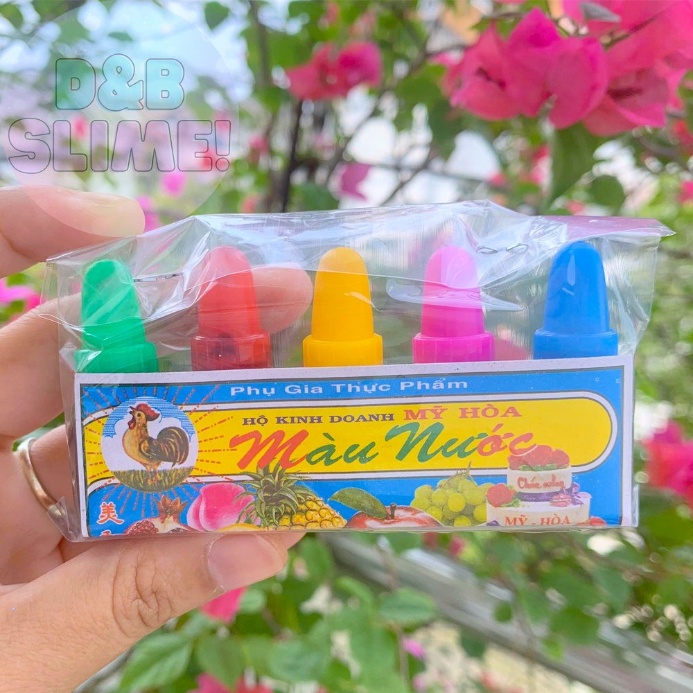 Set 5 màu nước thực phẩm làm slime - nguyên liệu làm slime