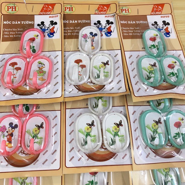 Móc dán tường ph vĩ 3 cái chịu lực 4 ký mt2
