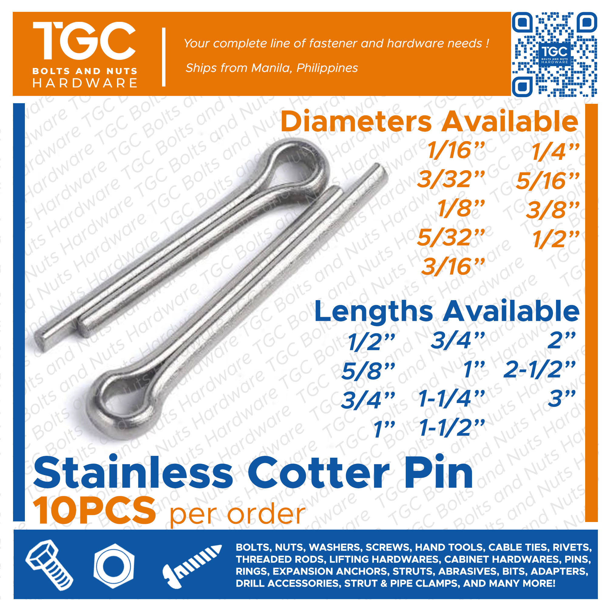 Pcs Ss Cotter Pin Stainless Split Pin