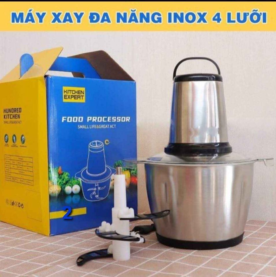 Máy Xay Thịt Cối Inox 2L Đa Năng KITCHEN EXPERT HDA Xay Siêu Tốc