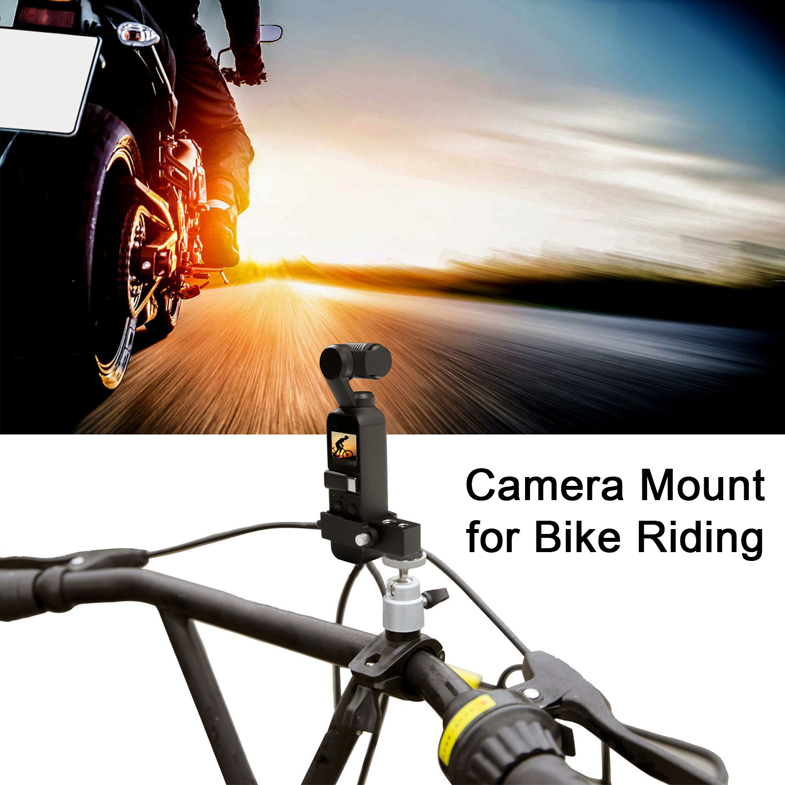 GeniusC Bicycle Stand for Osmo Camera Handheld Gimbal Bracket for Bicycle Photography Sturdy Bicycle Mount for Dji Osmo Pocket 3/om 4/osmo Mobile 3/mobile 2 Easy Install Durable Support for Cameras