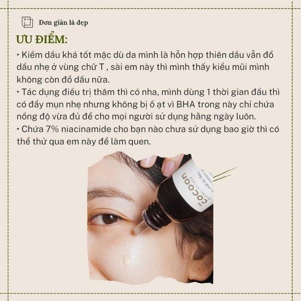 [Chiết-Gốc] Serum bí đao Cocoon dành cho da dầu mụn
