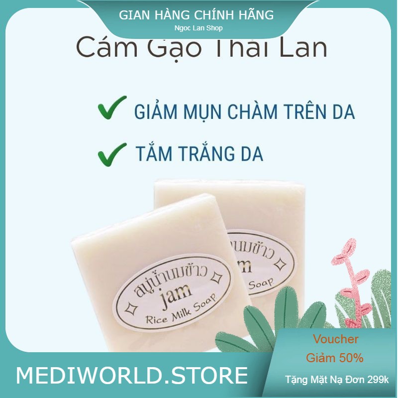 Xà Phòng Cám Gạo Thái Lan Jam Rice Milk Soap
