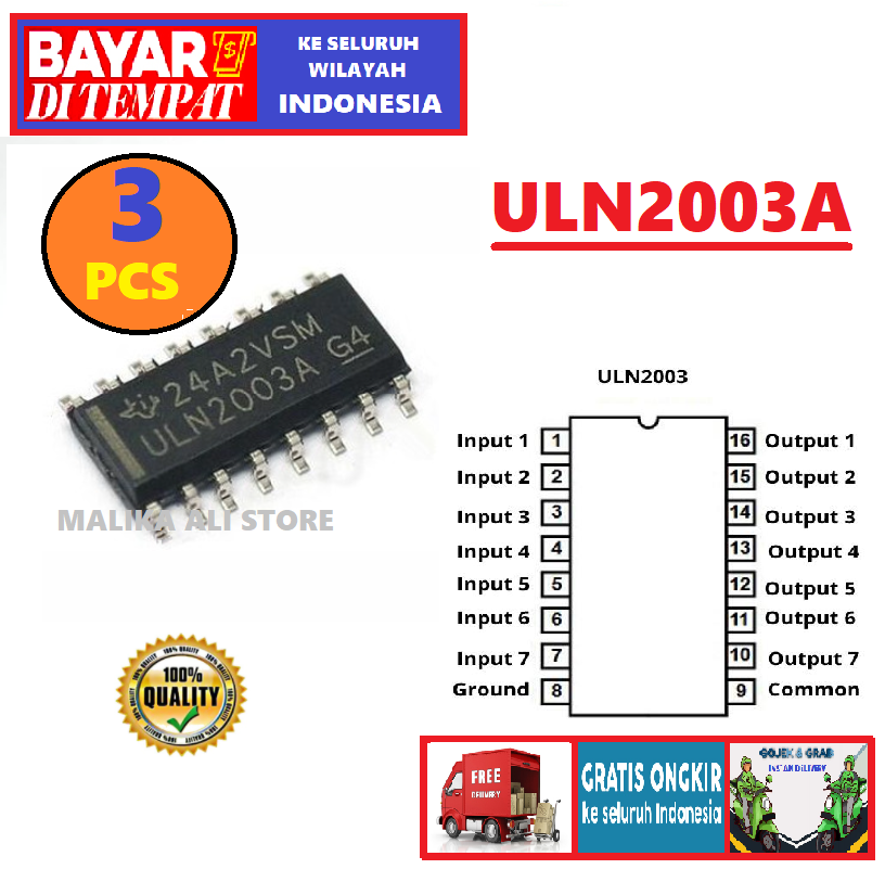 3 PCS-IC ULN2003A ULN 2003 - ORIGINAL | Lazada Indonesia