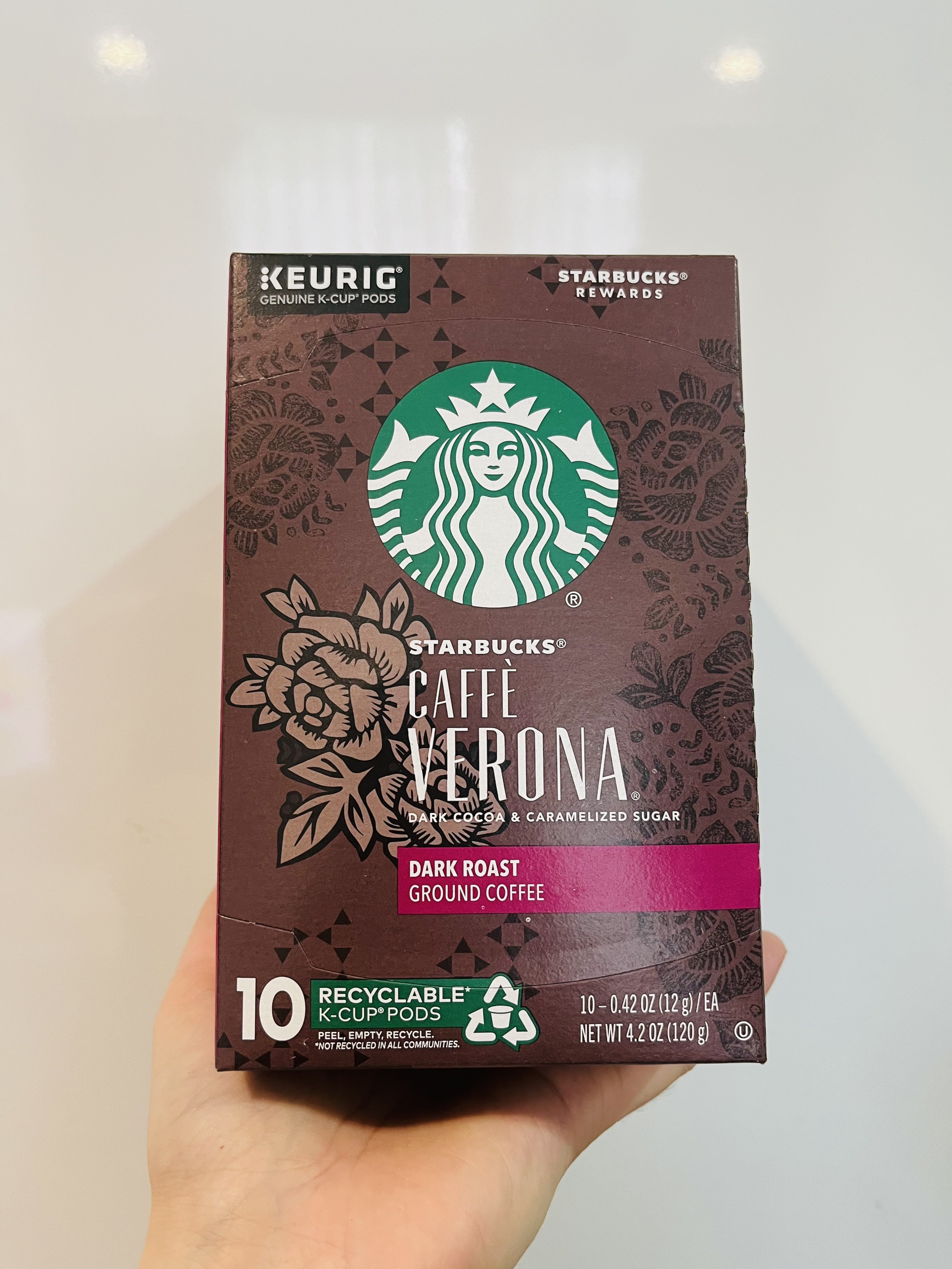 [ STARBUCKS ] Cà phê dạng cup STARBUCKS CAFFÈ VERONA DARK ROAST K- CUP - 10 cup/120gr