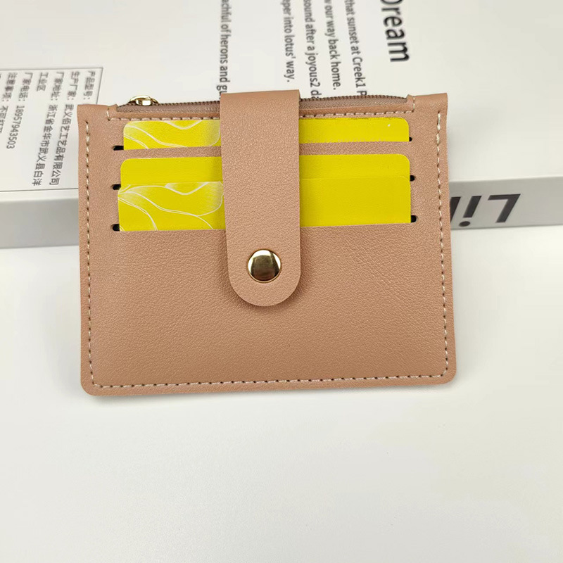 One Piece Wallet With Card Slots Card And ID Holder With Buckle Closure ID Holder With Zipper Closure Zippered Card Case Driver's License Wallet