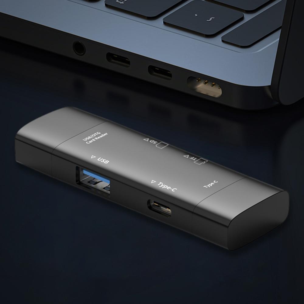 SD/TF Card Reader Adapter 7 in 1 Type-C/USB/ Micro Multifunctional Card Reader High Speed Transmission for Laptop
