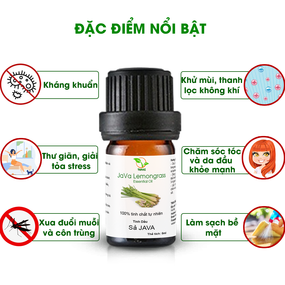 Tinh dầu sả java 5ml - TAMAS chai nhỏ giá dùng thử